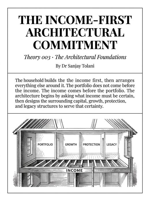 Theory 003, The Income-First Architectural Commitment, visual card from The Master Guide to Annuities