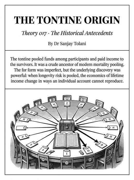Theory 017, The Tontine Origin, visual card from The Master Guide to Annuities