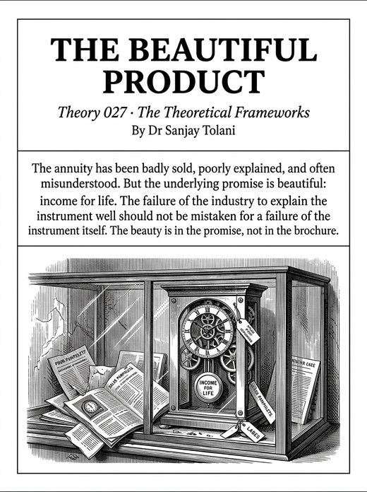 Theory 027, The Beautiful Product, visual card from The Master Guide to Annuities
