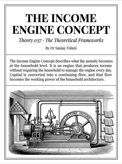 Theory 037, The Income Engine Concept, visual card from The Master Guide to Annuities