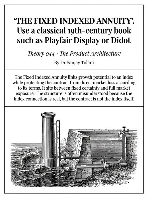Theory 044, The Fixed Indexed Annuity, visual card from The Master Guide to Annuities