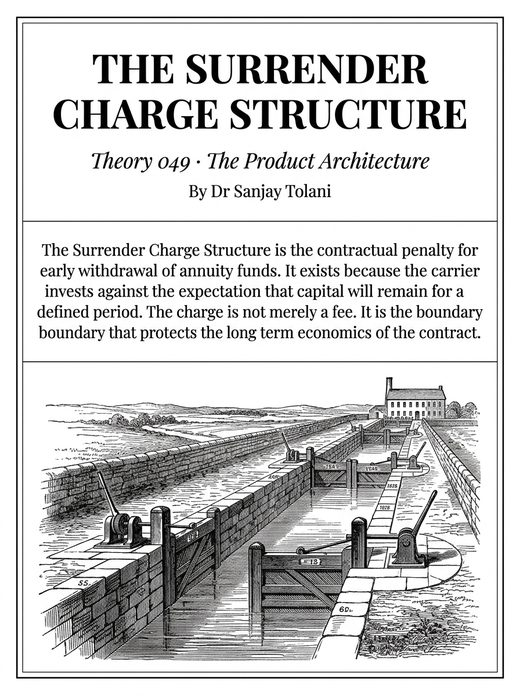 Theory 049, The Surrender Charge Structure, visual card from The Master Guide to Annuities