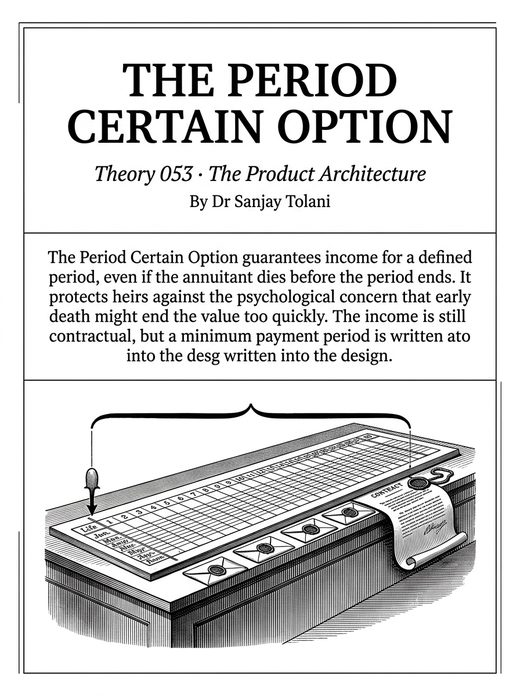 Theory 053, The Period Certain Option, visual card from The Master Guide to Annuities
