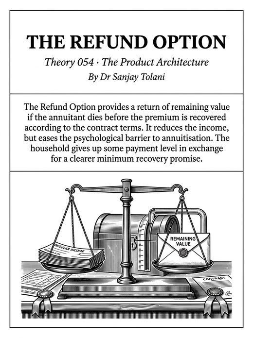 Theory 054, The Refund Option, visual card from The Master Guide to Annuities