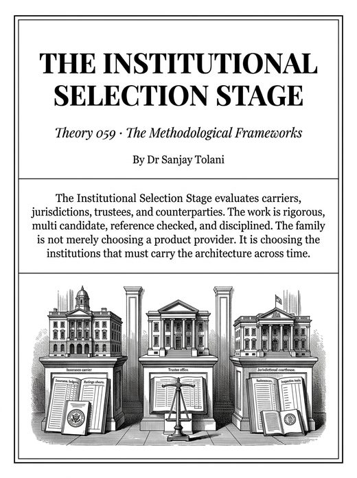 Theory 059, The Institutional Selection Stage, visual card from The Master Guide to Annuities